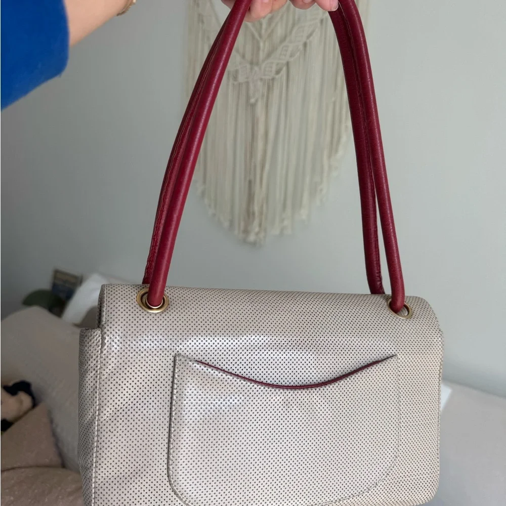 CHANEL Vintage Top Handle Shoulder Bag – Perforated Leather, Authentic - Picture 12 of 12